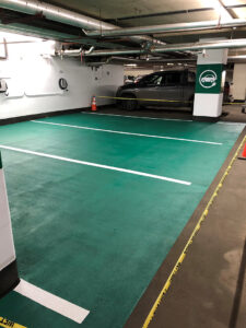 Commercial painting of parking stall